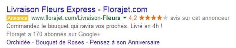 Annonce Adwords avec chiffre