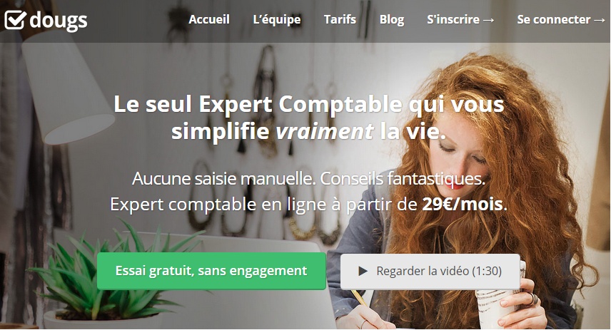Comment déployer sa marque sur le web La home du cabinet d'expertise comptable Dougs