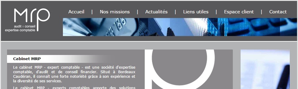 Comment déployer sa marque sur le web La home du cabinet d'expertise comptable MRP